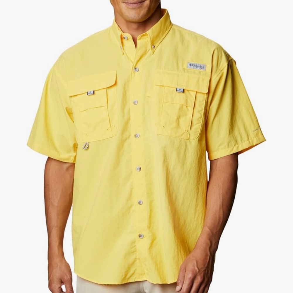 Columbia Yellow Casual Button Down Shirt